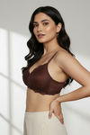 Zivame Dreamcatcher Padded Non Wired Medium Coverage Lace Bra - Rum Raisin — thumbnail 4